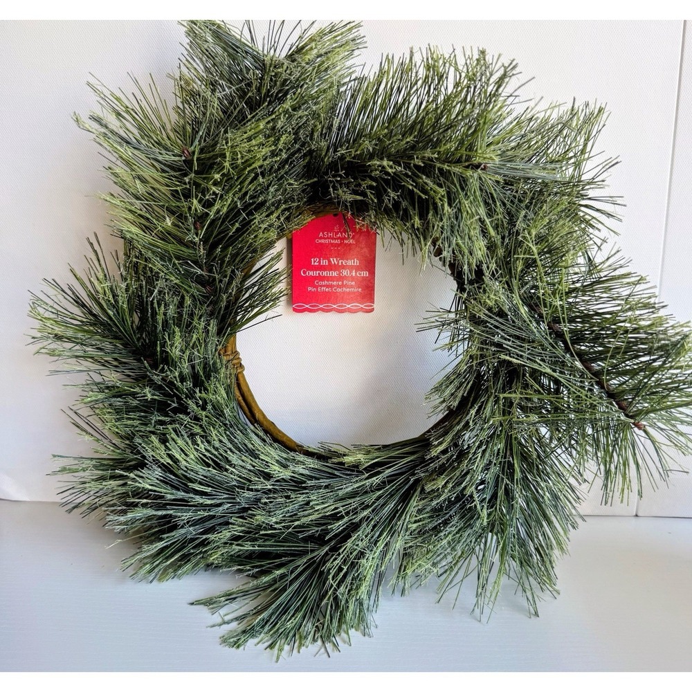 12in Cashmere Pine Wreath Christmas Ashland Green Holiday Door Decor